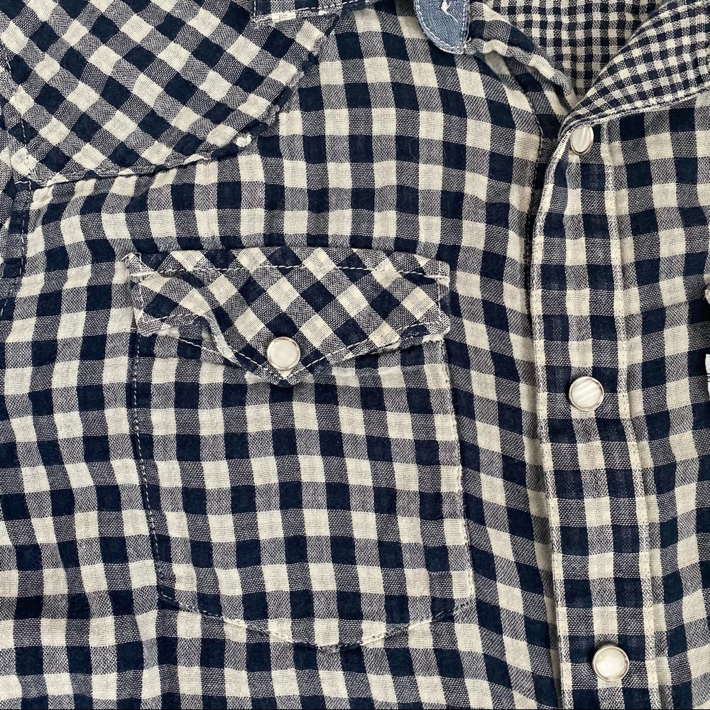 Levi’s blue gingham slim fit button down shirt L - Picture 3 of 4